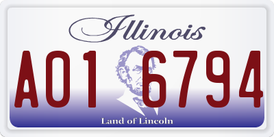 IL license plate A016794