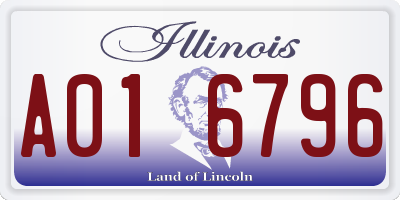 IL license plate A016796