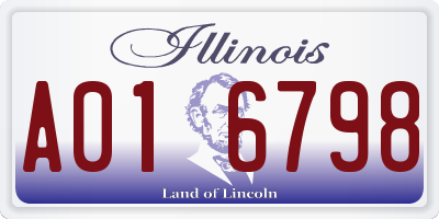 IL license plate A016798
