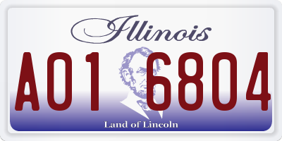 IL license plate A016804