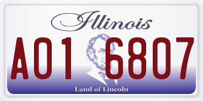 IL license plate A016807