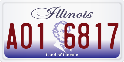 IL license plate A016817