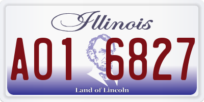 IL license plate A016827