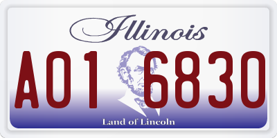 IL license plate A016830
