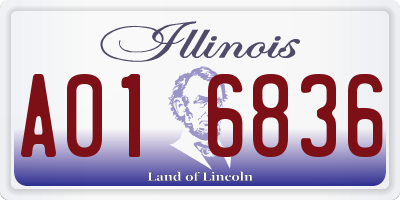 IL license plate A016836