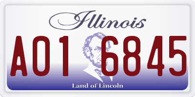 IL license plate A016845