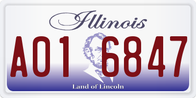IL license plate A016847