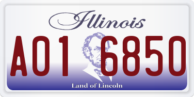 IL license plate A016850