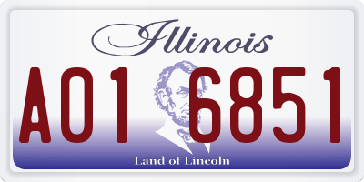 IL license plate A016851