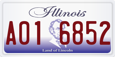 IL license plate A016852