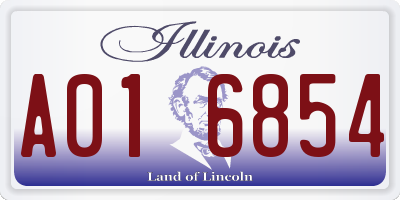 IL license plate A016854