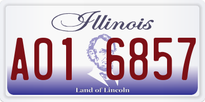 IL license plate A016857