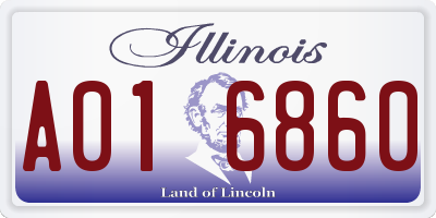 IL license plate A016860