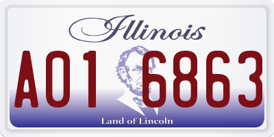 IL license plate A016863