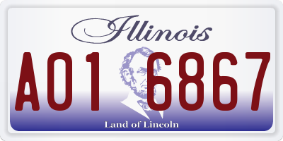 IL license plate A016867
