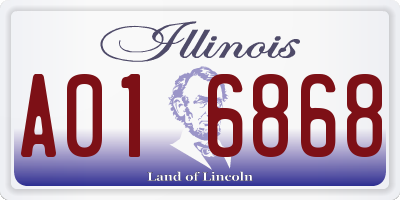IL license plate A016868