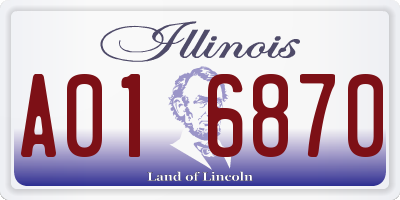 IL license plate A016870