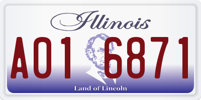 IL license plate A016871