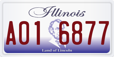 IL license plate A016877