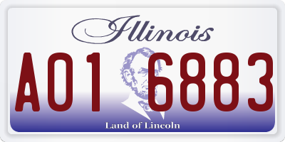 IL license plate A016883