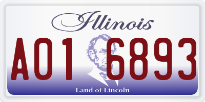 IL license plate A016893