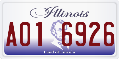 IL license plate A016926