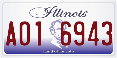 IL license plate A016943