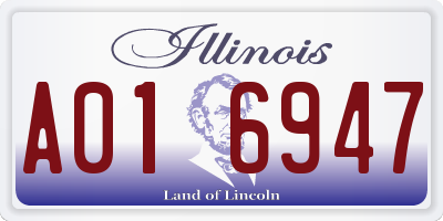 IL license plate A016947
