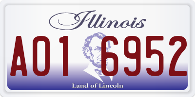 IL license plate A016952