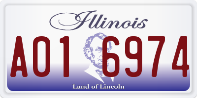 IL license plate A016974