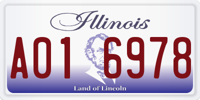 IL license plate A016978