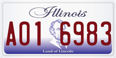 IL license plate A016983