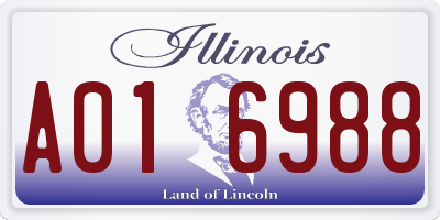 IL license plate A016988