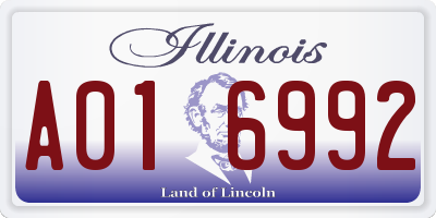 IL license plate A016992