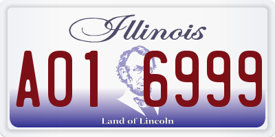 IL license plate A016999