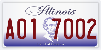 IL license plate A017002