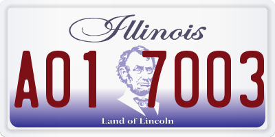 IL license plate A017003