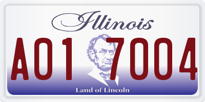 IL license plate A017004