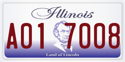 IL license plate A017008