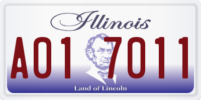 IL license plate A017011
