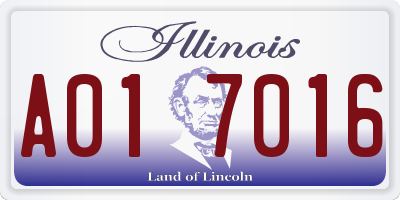 IL license plate A017016