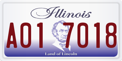 IL license plate A017018