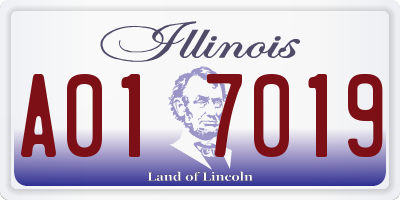 IL license plate A017019