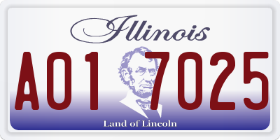 IL license plate A017025