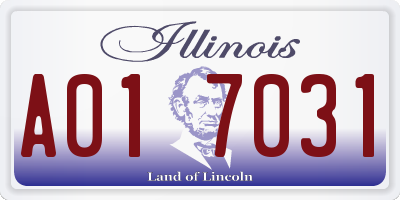IL license plate A017031