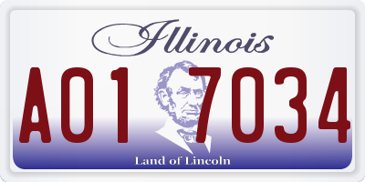 IL license plate A017034