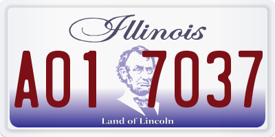 IL license plate A017037