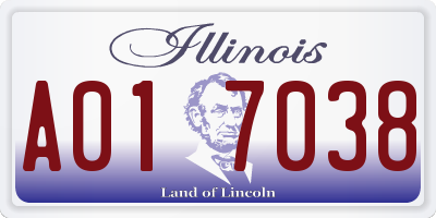 IL license plate A017038