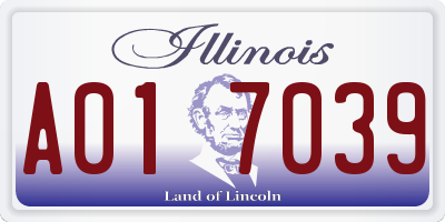 IL license plate A017039