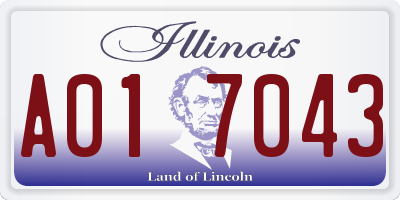 IL license plate A017043